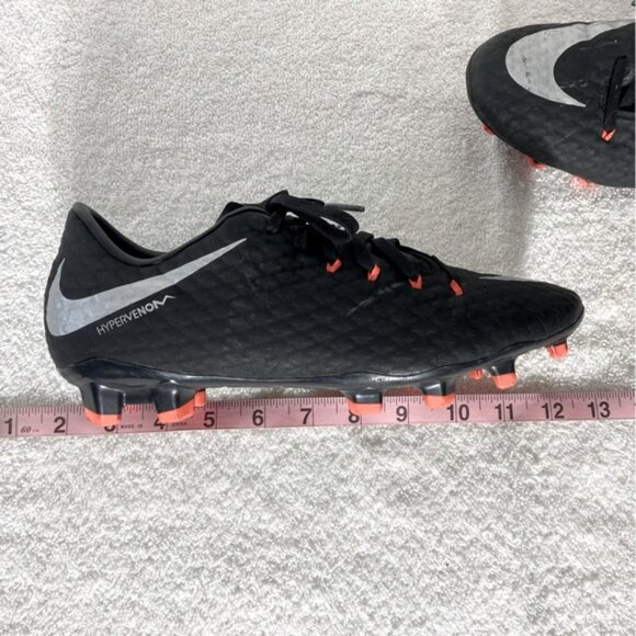 Nike Hypervenom Black W Silver Swoosh Soccer Cleats 7 - Picture 11 of 14